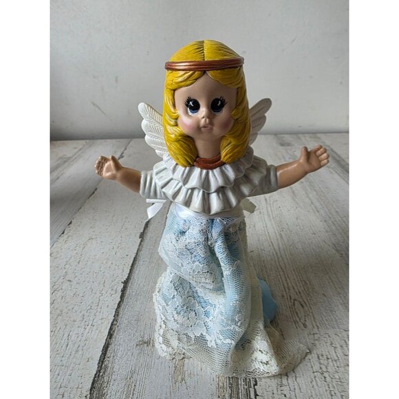 Mini ceramic angel tree topper cherub Xmas decor - Picture 1 of 7